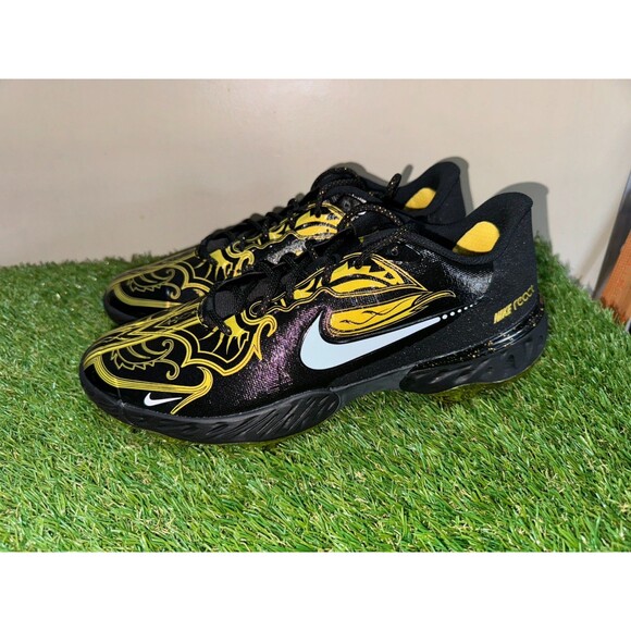 Nike Alpha Huarache Elite 3 Low Baseball Cleats Black Gold Men\'s 12.5 CV3553-001